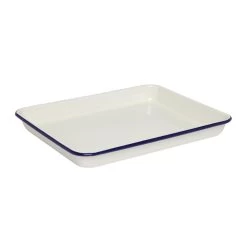 Enamel Blue Rim Baking Tray