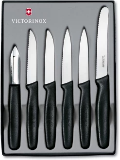 Victorinox Paring Knife Set 6 Piece Nylon Black