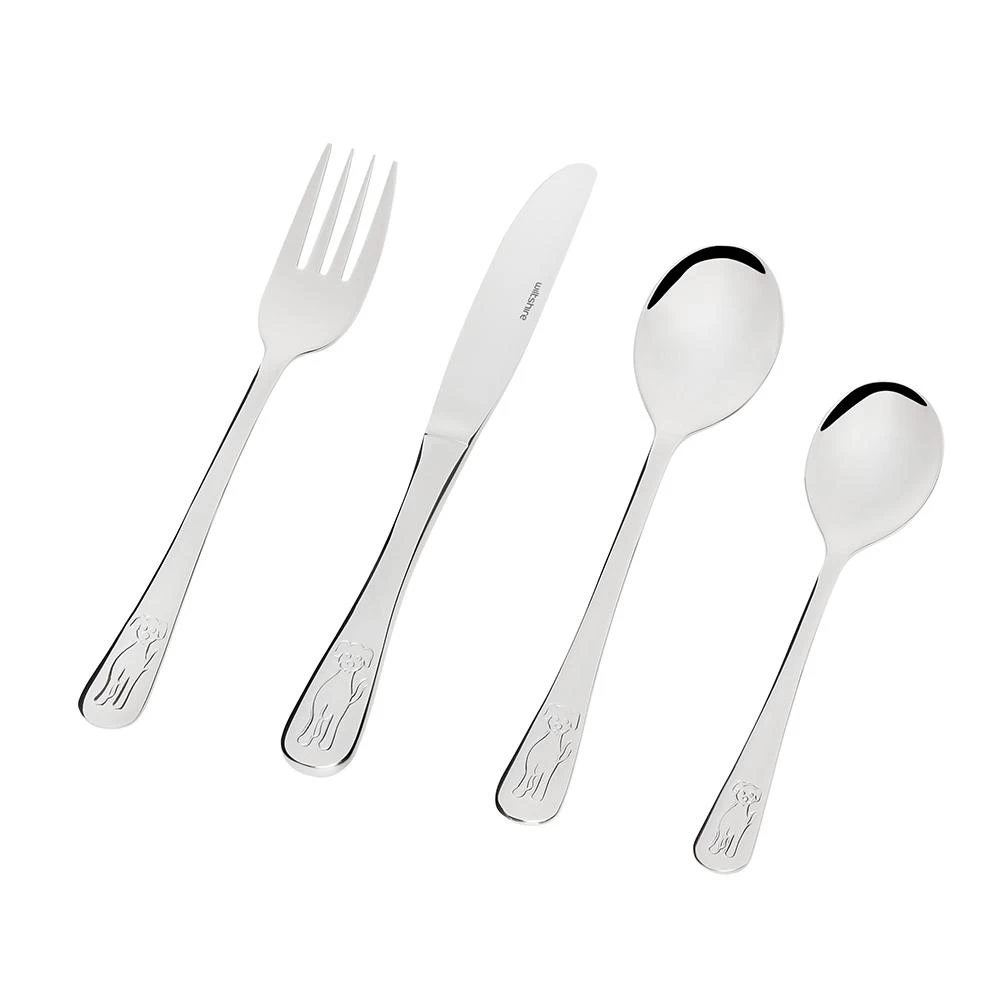 4 Piece Puppy Children Cutlery Set 18/10
