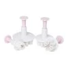 Fondant Flower Cutter & Pusher Set Of 4 - White/Pink