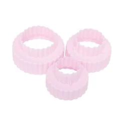 Dual Side Round Cookie Cutters Set Of 3 - Pink