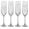 Crystal Elements Flute Glasses Set Of 6 190ml