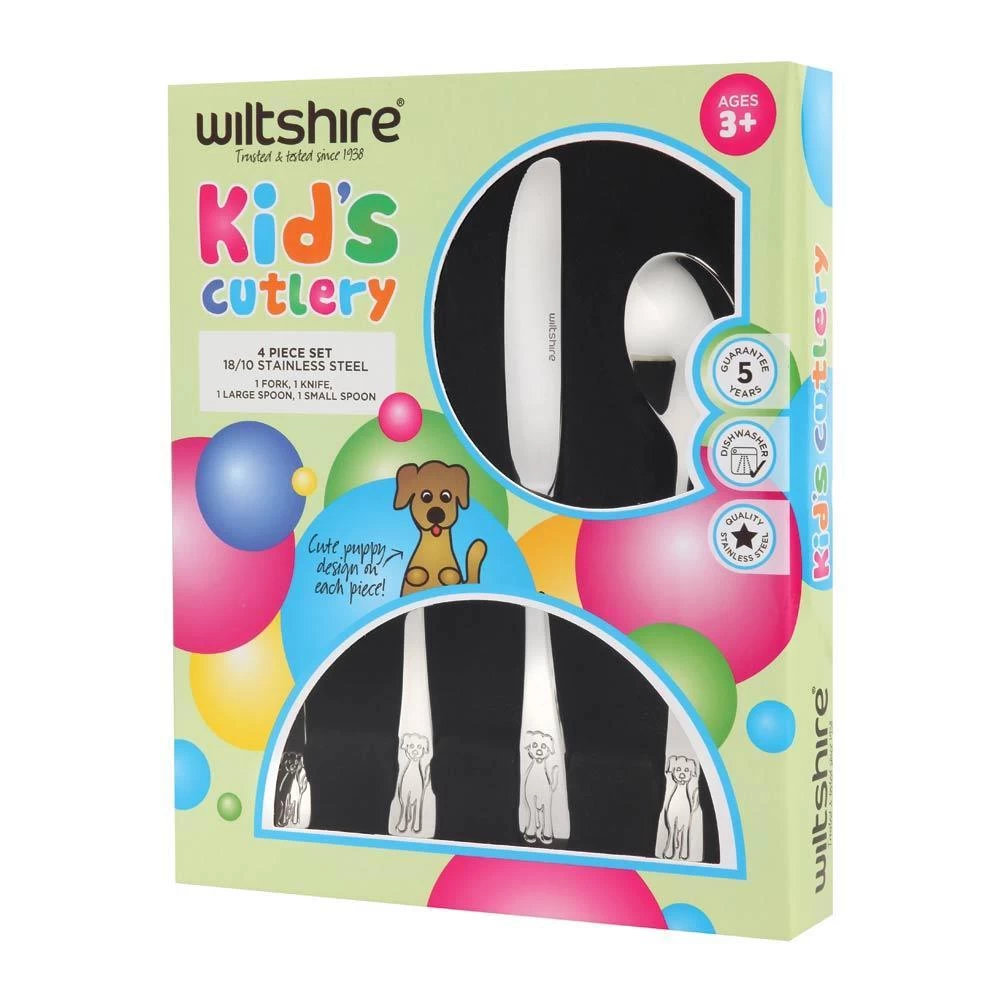 4 Piece Puppy Children Cutlery Set 18/10 - Image 3