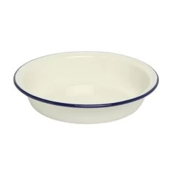 Enamel Round Pie Dish - 19.5cm Blue