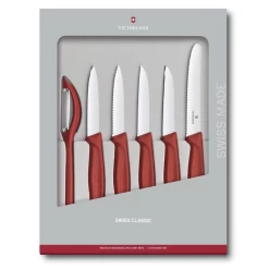 Victorinox Paring Knife Set 6 Piece Nylon Red